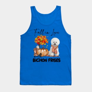 White Bichon Frise Fall in Love Scarf Tank Top